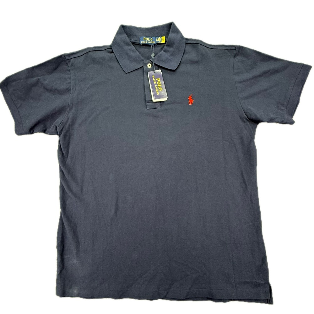 Polo Ralph Lauren Polo Mens XXL Navy Blue Custom Slim Fit Short Sleeve Pony Logo